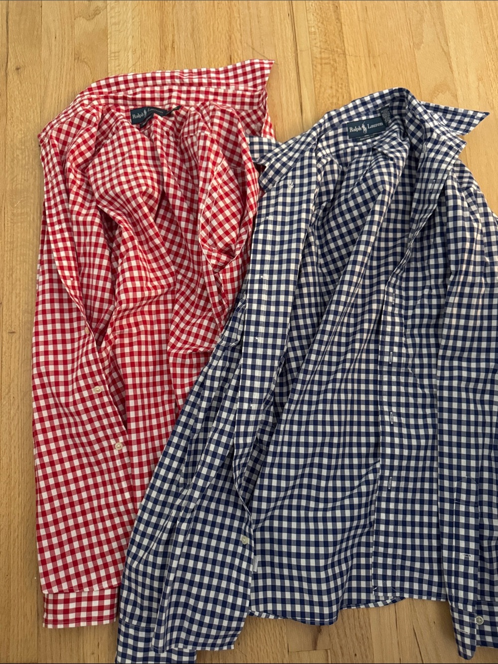 Ralph Lauren Men’s Gingham Button-Down Shirts - Red & Navy